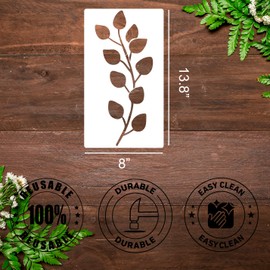 Tropical Leaves Stencil Large Leaf Stencils for Painting on Walls Palm Fern Eucalyptus Stencils for Crafts Furniture Wood Fabrics