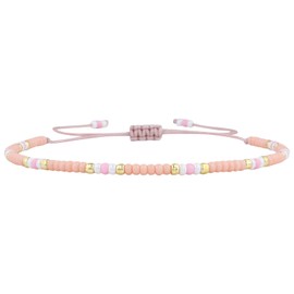KELITCH Strand Bracelets Stackable Miyuki Bead Bracelets Women Bracelets Bohemian Jewelry (Pink 52A)