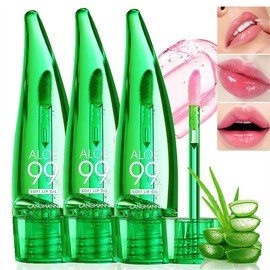 Aloe Vera Lip Oil, Hydrating Lip Glow Lip Tint, Day & Night Lip Care Transparent Natural Lip Gloss Lip Balm, Long Lasting Moisturizing Enhancer Lip Care Shine Lip Oil (3)