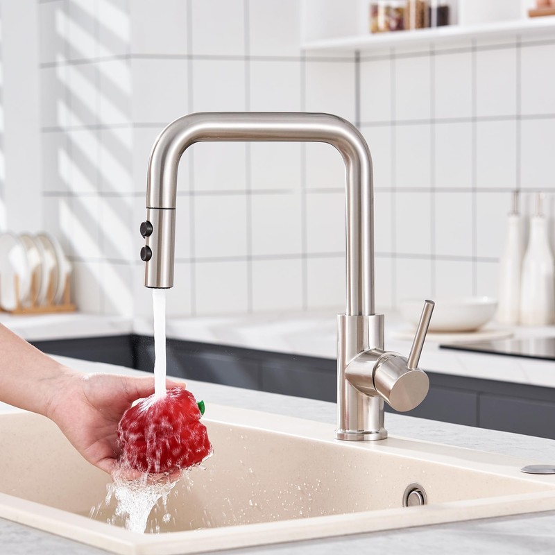 TIORIY Metal Kitchen Faucet Head Replacement, Pull Down Spray Head