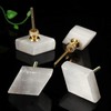 AMOYSTONE 4Pack White Drawer Knobs Natural Selenite Stone Dresser Knobs