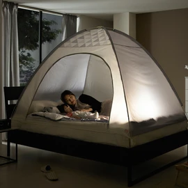 Altri Triple One Touch Heating Tent Gray Indoor Insulation Bed Tent Sleep, Double / 알뜨리 트리플 원터치 난방텐트 그레이 실내 보온 침대 텐트 수면, 더블