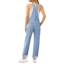 Roskiky Overalls for Women Jean Romper Work Overalls for Women Baggy Womens Overalls Seaside blue Size X-Large
