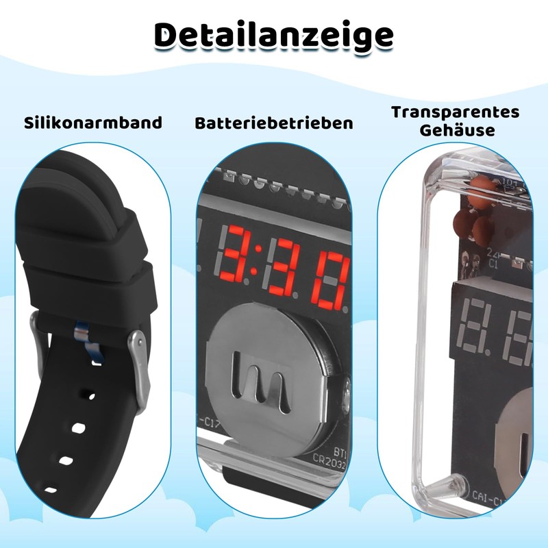 4-Digit DIY Electronic Clock Kit LED Display Soldering Kit for