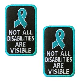 Pack of 2 Emotional Support Dog Patch Not All Disabilities Are Visible Emblem Embroidered Patch Embroidered Badge with Velcro for Service Dogs Vest Harness Clothing