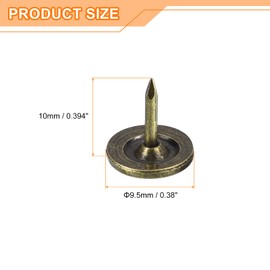 sourcing map Upholstery Tacks Nail Pins Furniture, 150Pcs 9.5x10mm Thumb Tack Pins Assortment Kit Carbon Steel for Home Sofa DIY Decorative Nail Heads Nails, Green Bronze