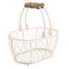 T&G Provence Wireware Small Oval Basket with Aged Wooden Handles,