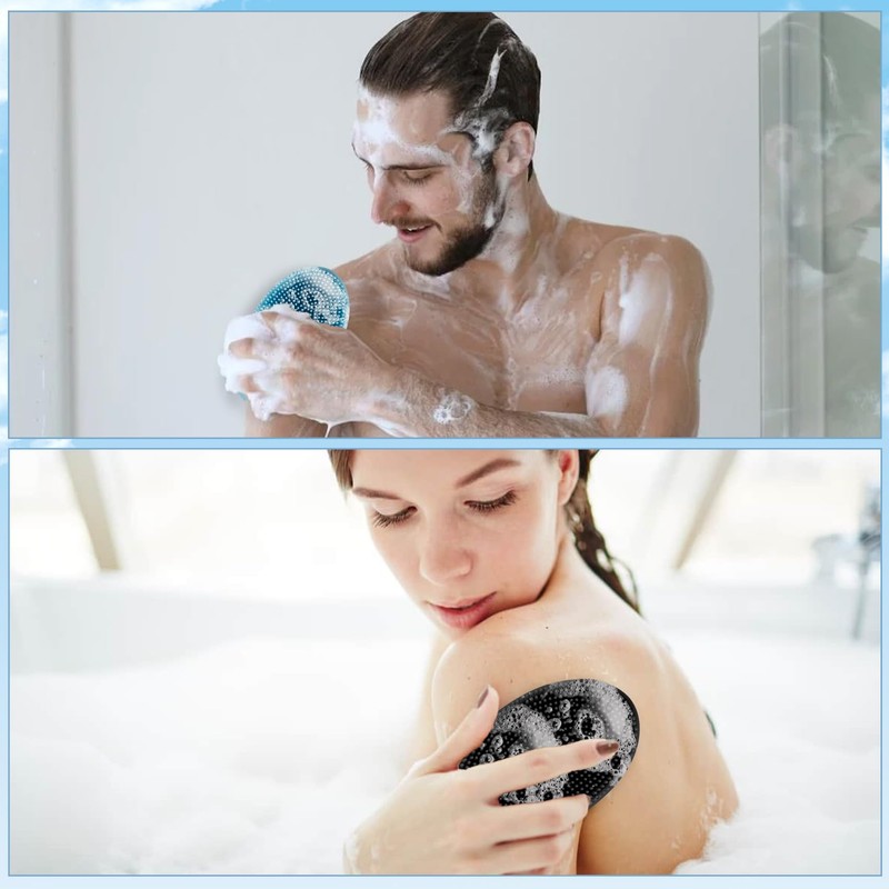 Silicone Body Scrubber with Handle, Large Size Pointed Tip for