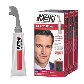 Just For Men Ultra U-50 Tinte para Canas, Castaño Negro, 3 Pack