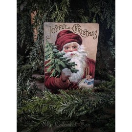 Vintage Santa Reproduction Portrait 8x10 Primitive Christmas Colonial Christmas