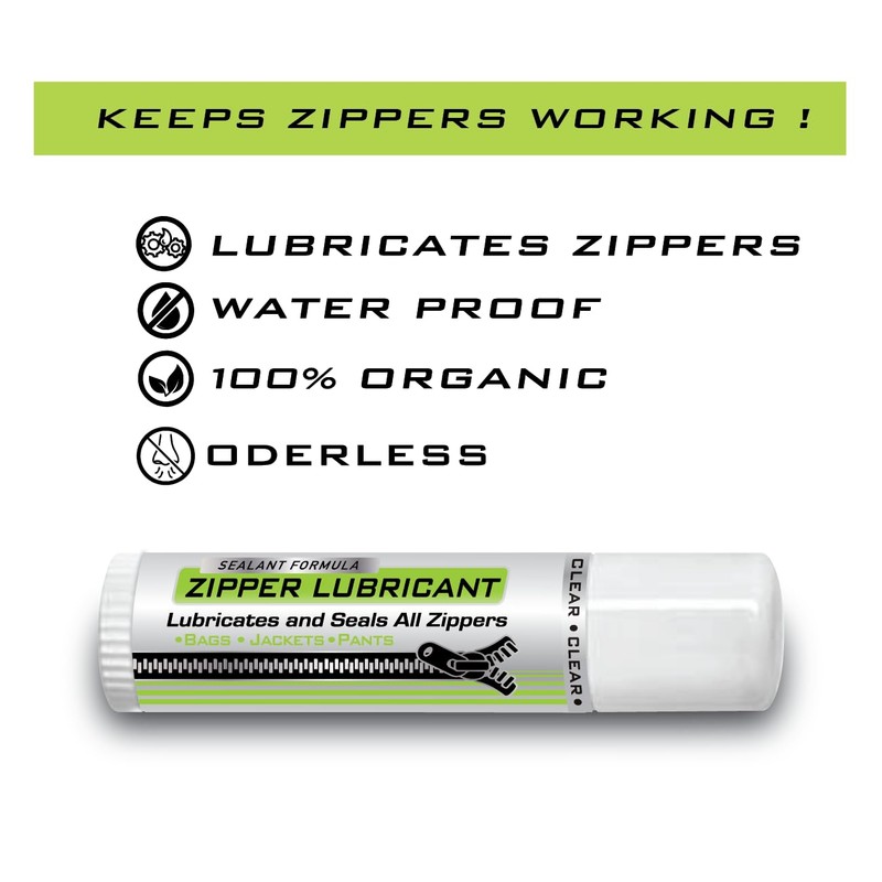 LOCKSTIX Zipper Lubricant – 100% Organic, Water-Resistant, Odorless Formula for