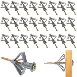 Gypsum Board Screws, Board Anchors, Gypsum Board Anchors, Set of 50, Butterfly Expansion Anchor Plugs, Hollow Wall Anchors, Strong Board Anchor Screws, Rotation Prevention, Fixture