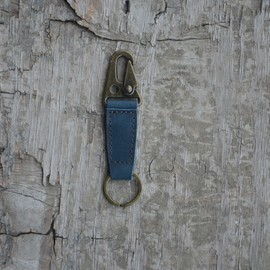 JJNUSA Key Ring Holder EDC Leather Belt Keychain, Heavy Duty Clip Key Chain Fob for Men,Tactical Keyring Holder for Belt Gift (Navy Blue)