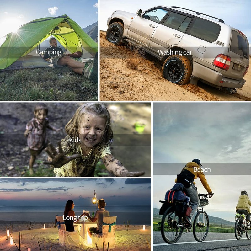 AYQWE ソーラーシャワーバッグ 2パック 5ガロン/20L キャンピングシャワーバッグ ポータブルシャワーバッグ 取り外し可能なホース付き オン/オフ切り替え可能なシャワーヘッド キャンプ ビーチ