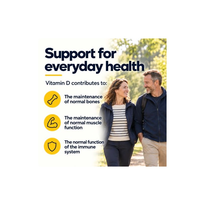 Vitamin D 2000IU Tablets, Vitamin D3 365 Easy to Swallow,