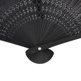 Japanese Style Silk Fabric Craft Fan, Printed, White Plum, Black Ribs, Foldable, Heat Protection, Festivals, Father's Day, Gift, Birthday, Dance, Decorative, Japanese Clothing, Kabuki Accessories,