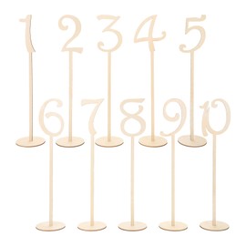 STOBAZA Set of 10 Wedding Table Numbers, Wooden Shape Table Numbers Set for Wedding Banquet Party Table Home Birthday Decoration