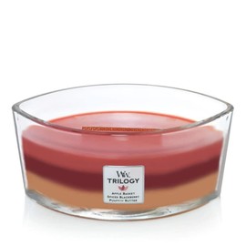 WoodWick Trilogy Candle Autumn Harvest Three Layers Apple Spiced Pumpkin 80hr...