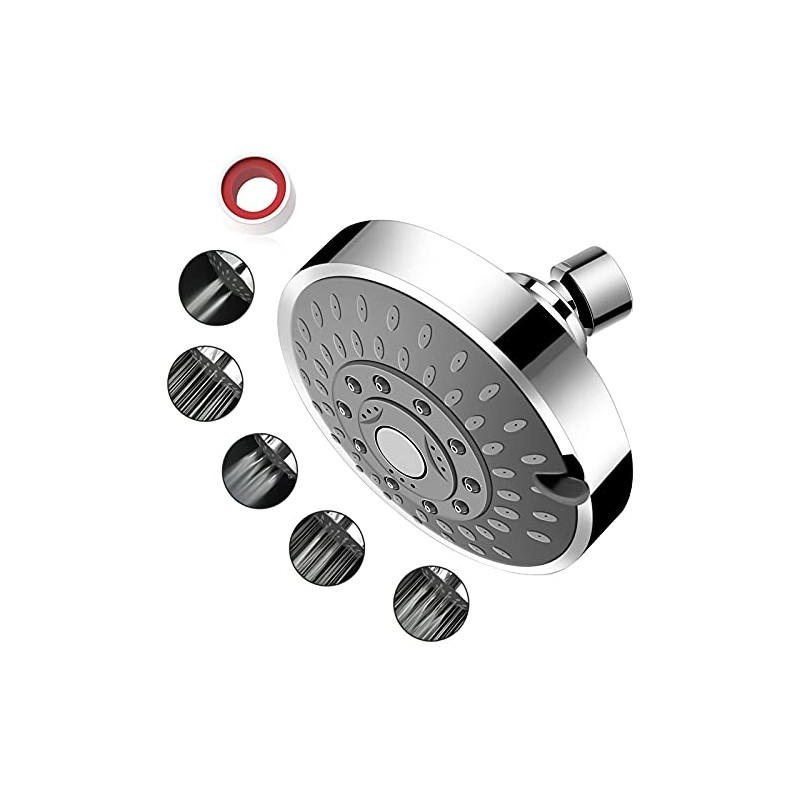 YOMYM Cabezal de Ducha Lluvia de Alta Presión, 5 Configuraciones