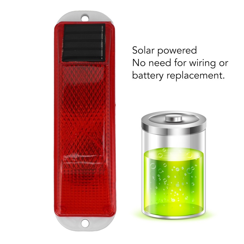 2 PCS Solar Warning Light 200mAh Light Control Waterproof Barricade