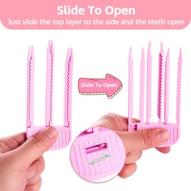 Branbox 2PCS Hair Volume Clip for Fluffy Bangs, Easy High Crown Volume Comb for Women, Volumizing Hair Clips Instant No-Trace Hair Root Lifting Clips for Natural Voluminous Look, Rose Red