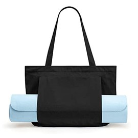 EASYLOCK Yoga Mat Bag Pilates Mat Bag Gym Tote Bag Big Capacity for Yoga Accessories (Black)