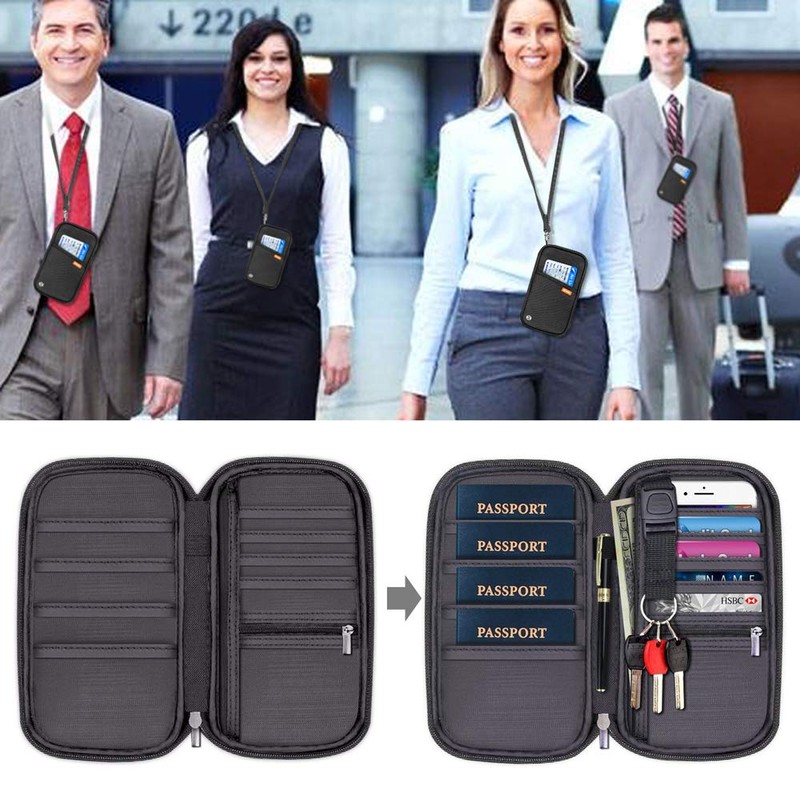 RFID Blocker Family Passport Wallet, Passport Document Organiser with Two