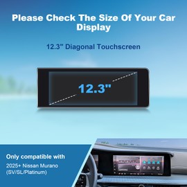 Coleya (2pcs) 2025 Murano Screen Protector for Nissan Murano (SV/SL/Platinum) 12.3-inch Touchscreen, 2025 Murano Accessories High Clarity Protective Film for NissanConnect® 12.3"