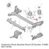 Rubber Rear Suspension Shock Absorber Mount 516680 2pcs Stop Buffer