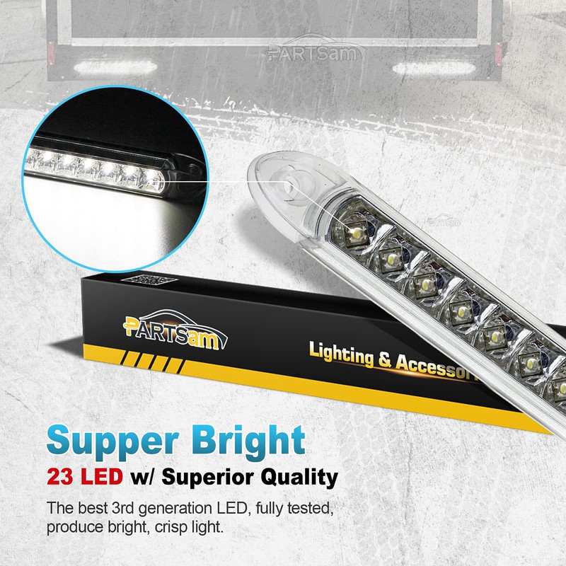 Partsam 2-Pack White LED Tail Light Bars - 17" 23