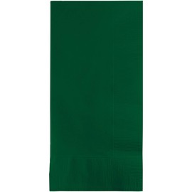 Club Pack of 600 Hunter Green 2-Ply Disposable Party Paper Guest Napkins 8"