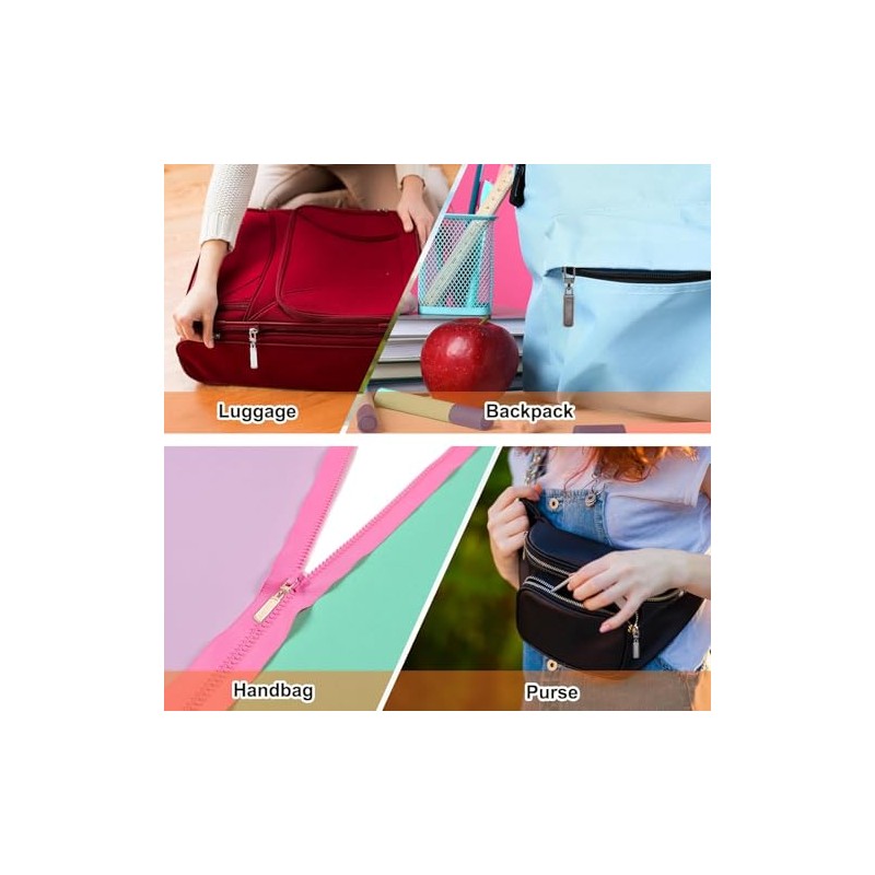 4Pcs Spare Zipper Pulls, Metal Removable Rectangle Zipper puller replacement