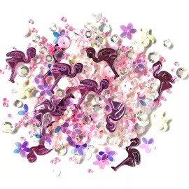 Buttons Galore Pink Flamingos - Sparkletz Embellishments SPK130 - Buttons Galore - Craft Sewing