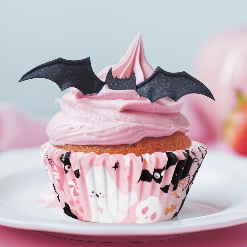 JarThenaAMCS 300Pcs Halloween Cupcake Liner Pink Boo Ghost Baking Cup