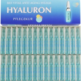 Hyaluron Bio Vital Anti-Ageing Care Treatment 60 ml Highly Concentrated Hyaluronic Acid, 30 Ampoules of 2 ml, Against Wrinkles, Made in Germany STREHLER DESIGN