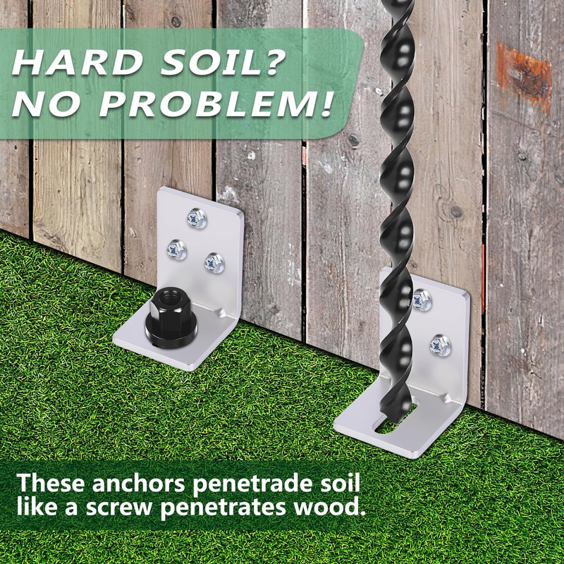 24" Ground Anchors Screw in, 4 Pack
