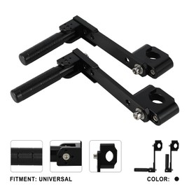 Motorcycle Highway Foot Pegs,Adjustable Adventure Crash Bar Footpegs 7/8"-1.25" Folding Mount CNC Universal for KLR 650 Tenere 700 DR650 XR650L TW200 CRF300L V-storm 390/790/890/1290 ADV Dual Sport
