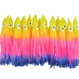OROOTL Squid Skirts Octopus Skirts Saltwater Trolling Lures Soft Plastic Fishing Lures Glow Octopus Lures Squid Skirt Bait for Sea Bass Salmon Trout Tuna Multicolored 7cm 9cm 11cm