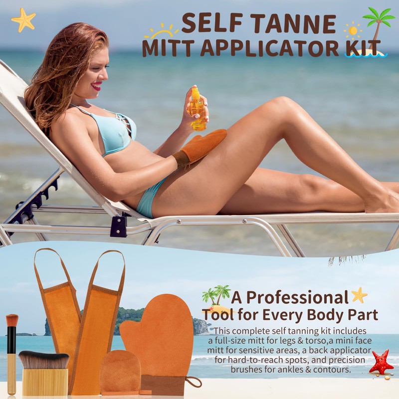 DEBETOOL 5 in 1 Self Tanner Mitt Applicator Kit, Professional