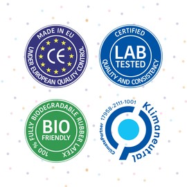 Organic Balloons, 4th Birthday, Pack of 15, Made in the EU, Premium Organic Balloons Made of 100% Natural Latex, Climate Neutral, Diameter 32 cm, 4th Birthday Balloons, Children's Birthday Balloons