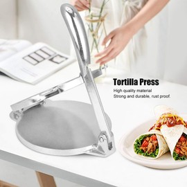 Tortilla Maker, Tortilla Press of Aluminum Alloy, Pastry Dough Press with Foldable Handle, Fit for Making Chapati, Roti, Arepas, Dumplings