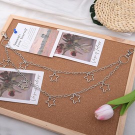 Star Pant Jeans Chain Y2k Accessories Pants Chain for Men Women Punk Pocket Chain for Jeans Pants Jean Chain Rock Chain for Pants Layered Chain for Women Goth Star Accessories