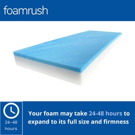 FoamRush 6" x 26" x 31" Gel Memory Foam Bench Cushion Replacement Medium Firm (Upholstery Foam, Seat Replacement, Upholstery Sheet, Foam Rubber Padding, Couch, Sofa Cushion, Mattress) Made in USA
