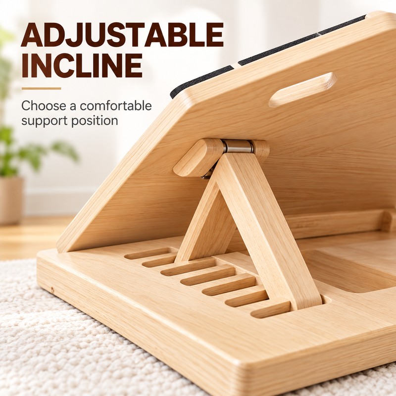 Adjustable Wooden Slant Board for Calf Stretching, Squats and Ankle