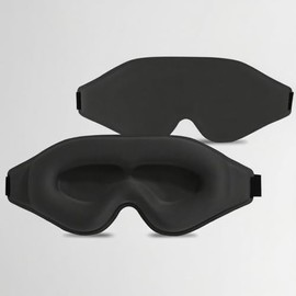 Vonzuda 3D Sleep Mask for Women and Men, Block Out Light, Eye mask with Adjustable Strap, Breathable & Soft for Sleeping, Yoga, Meditation,Traveling (Black)