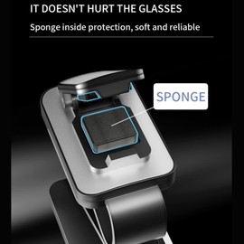 Gummia Glasses Holder for Car Sun Visor, Universal Sunglasses Holder for Car Visor Accessories, Ticket Cards Clip (White Silver)