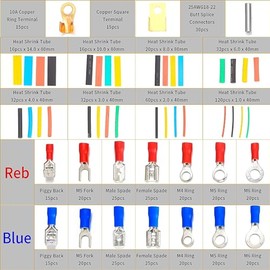 Kit de 678 Terminales Eléctricos Termocontraíbles, Conectores de Cable con Sellado de Poliolefina Impermeable, Aislados y Termoencogibles para Auto, Moto y Reparaciones del Hogar