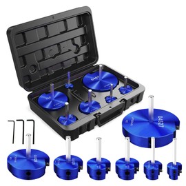 TOOVEM 7 Pcs PVC Pipe Reamer Set with 3/4inch, 1-1/4inch, 1-1/2inch, 2inch,3inch,4inch Head Aluminum PVC Fitting Saver, PVC Socket Saver for Standard 1/2" Drill (Blue)