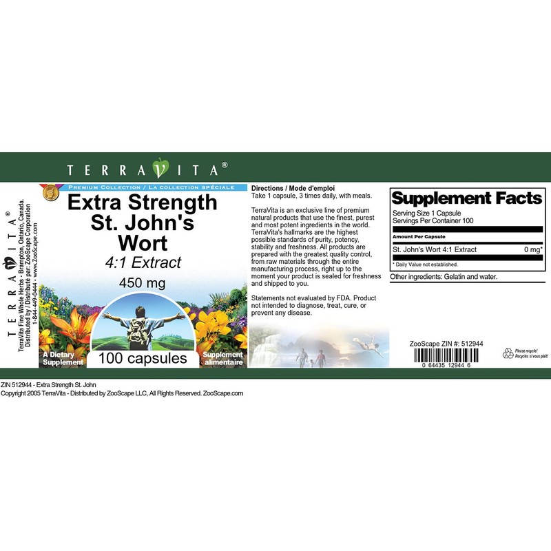 Extra Strength St. John's Wort 4:1 Extract - 450 mg