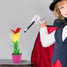 Harilla Magic Flower Pot and Wand Magic Appearing Flower Magic Trick Performance Prop Funny Toy Simple Magic Tricks Magic Show